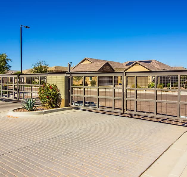 Symmetrical automated double entry gates