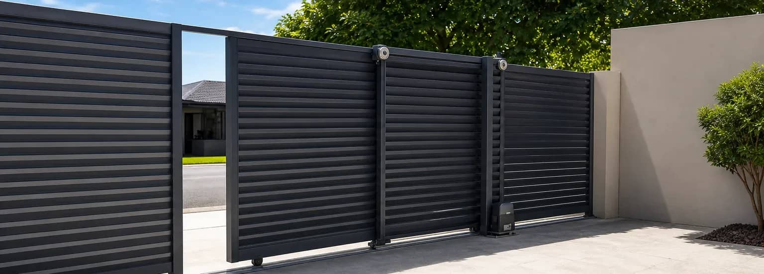 Automated sliding driveway gate installed at a Brisbane home